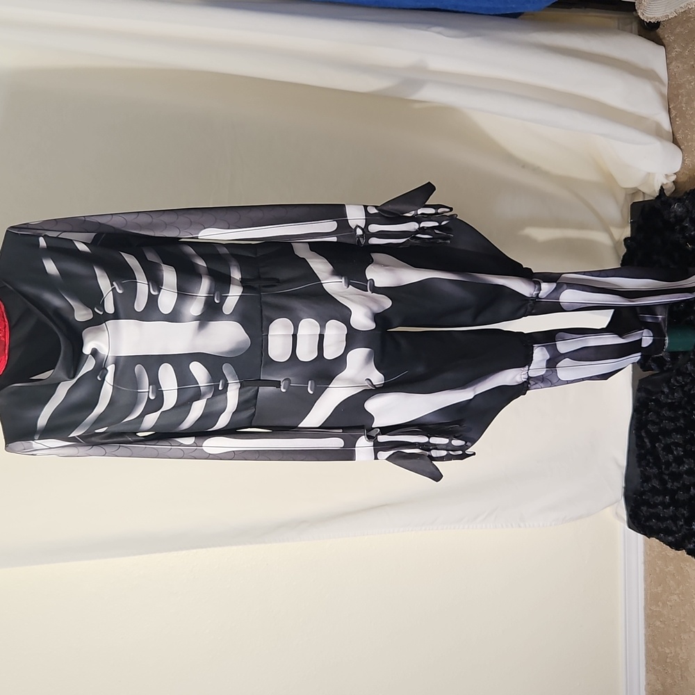 Day of the Dead Upcycled Complete Halloween Costume Size L - Picture 7 of 11